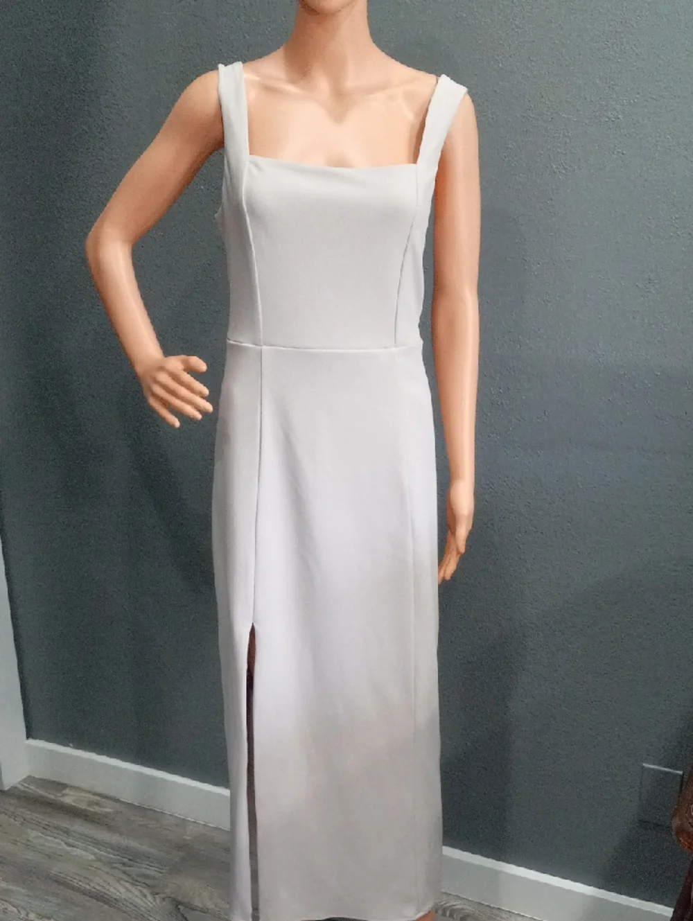 Show Me Your MuMu Elegant Square-Neck Maxi Dress with Front Slit
